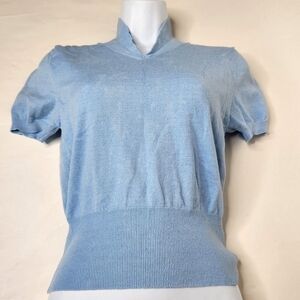 Movint Women's Size Small Collared Short Sleeve Sweater